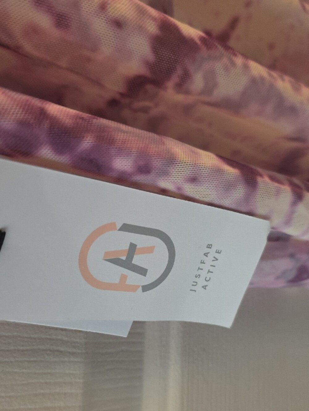 JustFab Lavender and Cream Tie-Dye Scoop Neck Tee - Picture 5 of 5